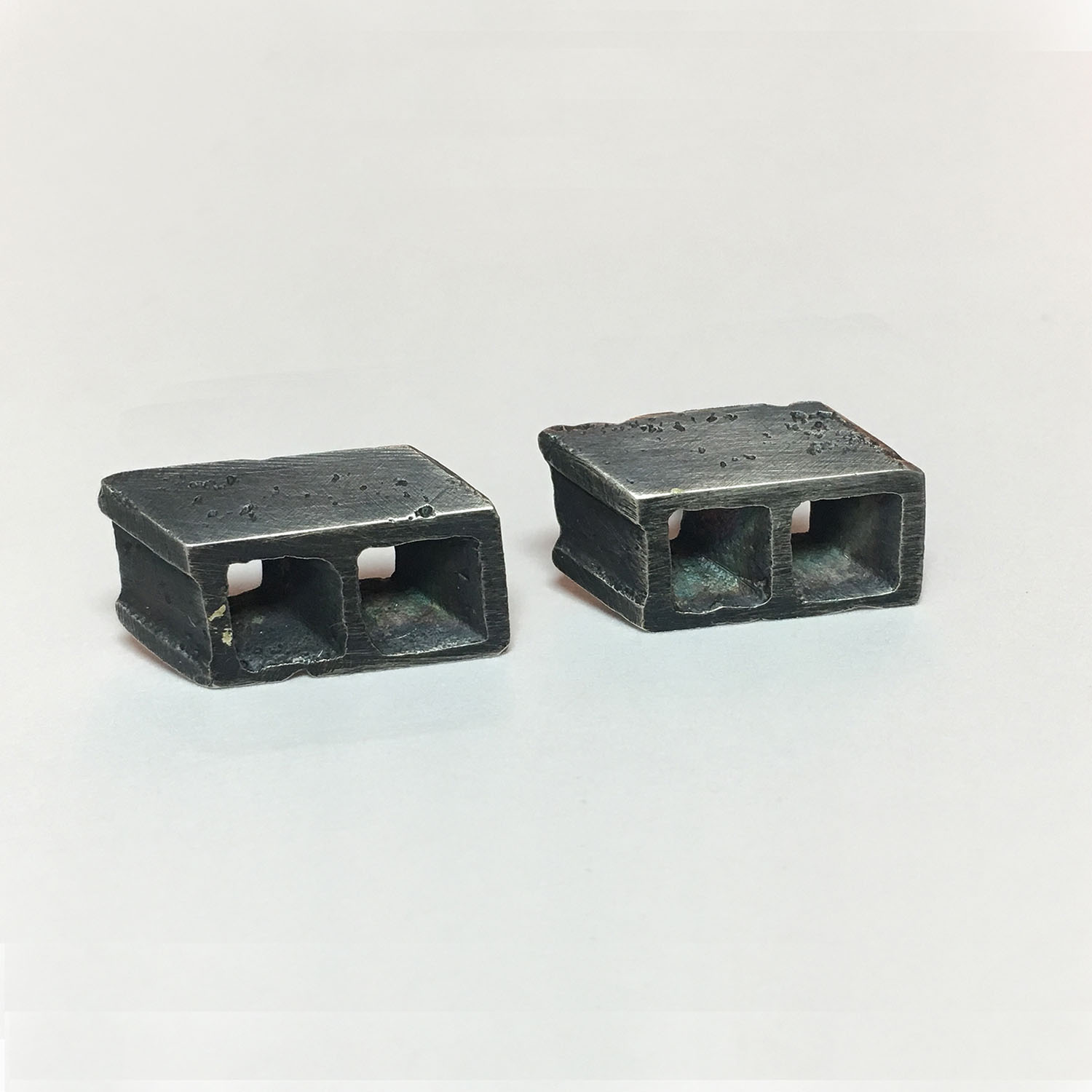 cinder block earrings by Natalie Macellaio