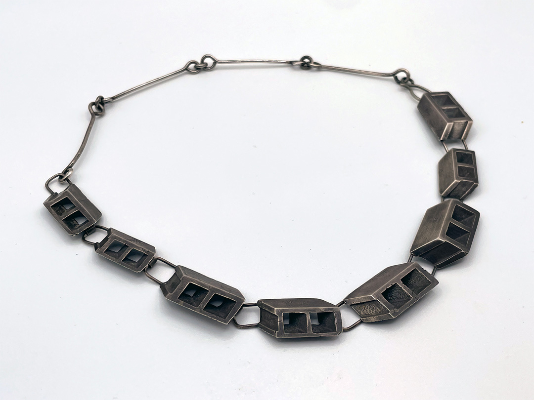 construction jewelry Phyllida barlow necklace detail by Natalie Macellaio