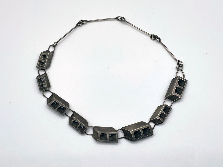 construction jewelry Phyllida barlow necklace detail by Natalie Macellaio
