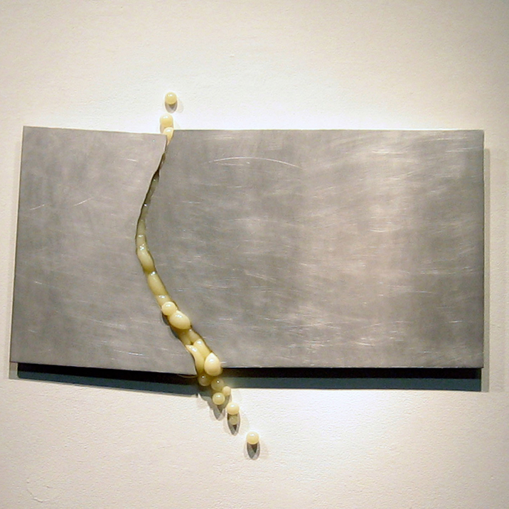 bulge crack, resin and metal sculpture by Natalie Macellaio